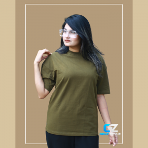 woman's drop shoulder olive