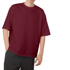pure cotton drop shoulder maroon