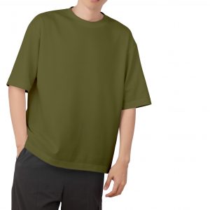pure cotton drop shoulder olive