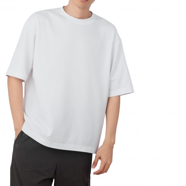 pure cotton drop shoulder white