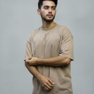 acid wash drop shoulder Beige