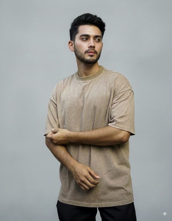 acid wash drop shoulder Beige